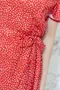 荷葉裙擺Ｖ領短洋裝_附腰帶(S~XL)(2色:紅底白點)