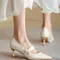 SS60優雅仙女白～法式珍珠小跟鞋