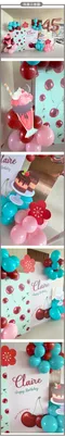 情境佈置：甜蜜櫻桃花漾生日情境背板套組[DB1500021]