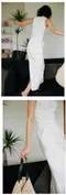 PP73百搭時髦款～白色工裝口袋牛仔半身裙