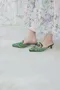 繁複細膩繡花 低跟穆勒鞋＿(3色:綠)（35~40）