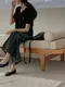【預購】正韓 小香風毛尼格紋短袖罩衫上衣