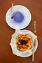 藍吹墨9吋皿-日本製