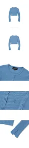【23FW】Wooalong 經典LOGO短版針織外套(藍)