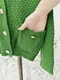 綠色鉤織 小香金釦口袋外套