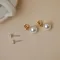 【預購】正韓 兩用式鑽石貼耳珍珠耳環