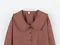 LINENNE－check frill blouse (red)：紅格紋短版襯衫
