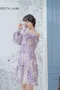 水墨素描 馬甲式雪紡洋裝＿(4色:紫)