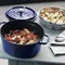 Staub 圓形鑄鐵鍋含蒸籠 26cm 5.0L 櫻桃紅／石墨灰