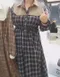 【預購】韓國連線 正韓 撞色格紋寬鬆洋裝