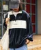 客訂1030 / 日本🇯🇵Mono-Mart retock's 復古刺繡絲絨半拉鍊寬版套頭衫